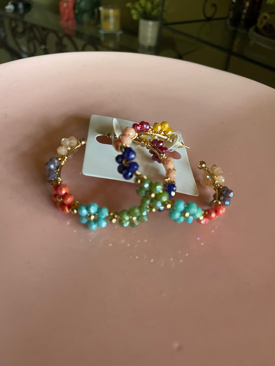 Pastel Flower hoops