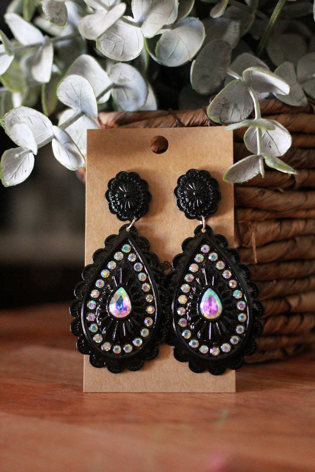Black Iridescent Teardrop