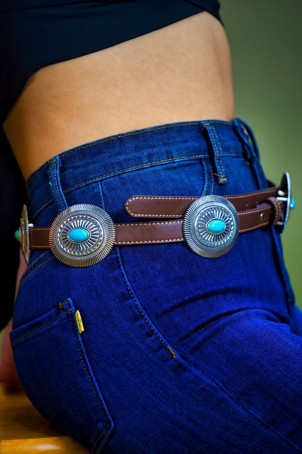 Concho Leather Belt