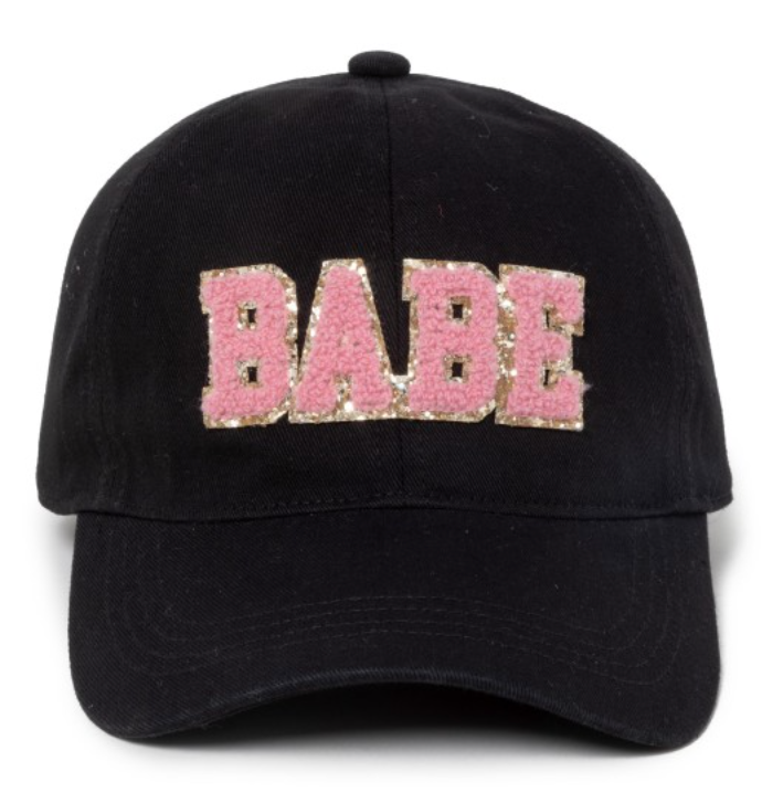 Glitter Chenille Babe Patch Baseball Cap
