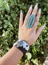Load image into Gallery viewer, Cow Turquoise Cactus Cuff

